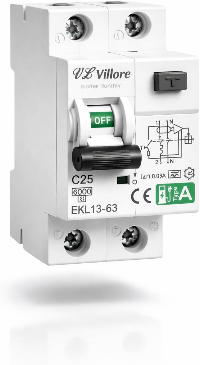 RCBO Tipo A 25A 30mA VL Villore vista lateral