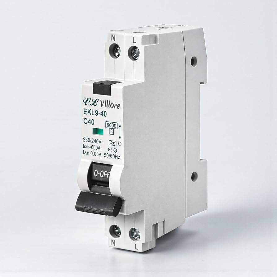 RCBO VL Villore EKL9-40 C40 40A 30mA vista frontal